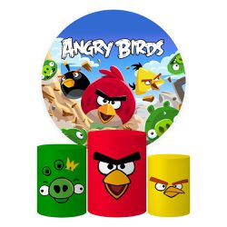 Trio Capas Cilindros + Painel Tema Angry Birds Veste Fácil - 0195 - ESTAMPARIA NET 