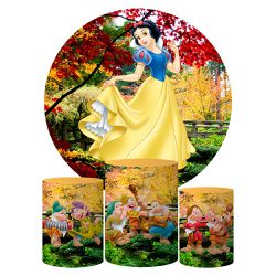 Trio Capas Cilindros + Painel Tema Branca de Neve Veste Fácil - 083 - ESTAMPARIA NET 