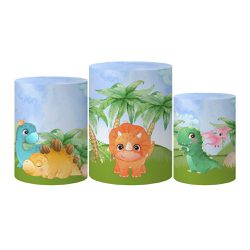 Trio Capas Cilindro Tema Dinos Babys Veste Fácil C/ Elástico - Dinossauros 4 - ESTAMPARIA NET 