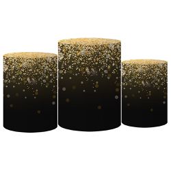 Trio Capas Cilindro Tema Glitter Dourado Veste Fácil C/ Elástico - Glitter 2 - ESTAMPARIA NET 