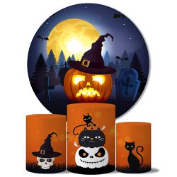 Trio Capas Cilindros + Painel Tema Halloween Assustador Veste Fácil - 00025267E - ESTAMPARIA NET 