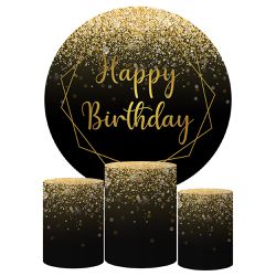 Trio Capas Cilindros + Painel Tema Happy Birthday Veste Fácil - 00023767E - ESTAMPARIA NET 