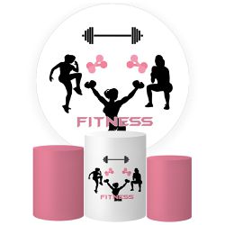 Trio Capas Cilindros + Painel Tema Fitness Veste Fácil - 00025663E - ESTAMPARIA NET 