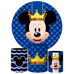 Trio Capas Cilindros + Painel Tema Mickey Realeza Veste Fácil - 020 - ESTAMPARIA NET 