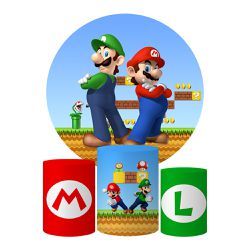 Trio Capas Cilindros + Painel Tema Mario e Luigi Veste Fácil - 073 - ESTAMPARIA NET 