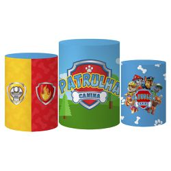 Trio Capas Cilindro Tema Patrulha Canina Veste Fácil C/ Elástico - 049 - ESTAMPARIA NET 