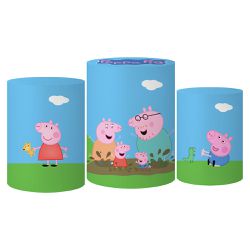 Trio Capas Cilindro Tema Peppa Pig Veste Fácil C/ Elástico - 003 - ESTAMPARIA NET 