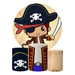 Trio Capas Cilindros + Painel Tema Piratinha Veste Fácil - 00023733E - ESTAMPARIA NET 