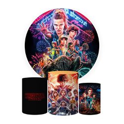 Trio Capas Cilindros + Painel Tema Stranger Things Veste Fácil - 0126 - ESTAMPARIA NET 