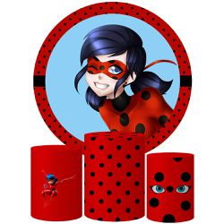 Trio Capas Cilindros + Painel Tema LadyBug Veste Fácil - 0954 - ESTAMPARIA NET 