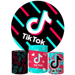 Trio Capas Cilindros + Painel Tema Tik Tok Veste Fácil - 032 - ESTAMPARIA NET 