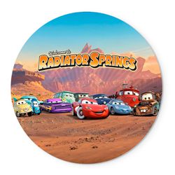 Painel Redondo Tema Radiator Springs - 1359 - ESTAMPARIA NET 