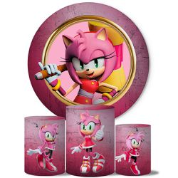 Trio Capas Cilindros + Painel Tema Rose Sonic Veste Fácil - 9509 - ESTAMPARIA NET 