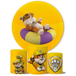 Trio Capas Cilindros + Painel Tema Rubble Patrulha Canina Veste Fácil - 9529 - ESTAMPARIA NET 