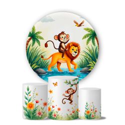 Kit Painel Cilindro Tema Safari Novo - 1363 - ESTAMPARIA NET 