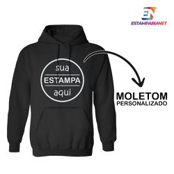 Blusa Moletom Uniformes Com Seu Logotipo Preto - 00032189E - ESTAMPARIA NET 