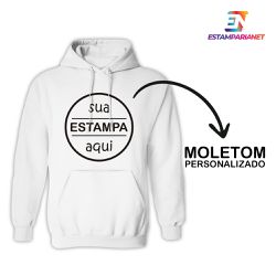 Blusa Moletom Uniformes Com Seu Logotipo Branco - 00032203E - ESTAMPARIA NET 