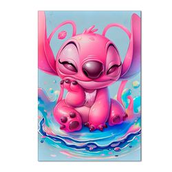 Painel Retangular Tema Stitch Love Splash - 1384 - ESTAMPARIA NET 