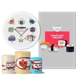 Trio Capas + Painéis Casado Tema Sushi Ninja - 1693 - ESTAMPARIA NET 