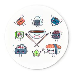 Painel Redondo Tema Sushi Ninja - 1693 - ESTAMPARIA NET 