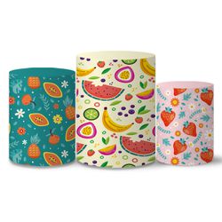 Trio Capas Cilindros Frutas Veste Fácil C/ Elástico - 00038354E - ESTAMPARIA NET 