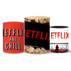 Trio Capas Cilindros Tema Netflix Veste Fácil C/ Elástico - 0036 - ESTAMPARIA NET 