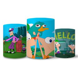 Trio Capas Cilindros Tema Phineas e Ferb Veste Fácil C/ Elástico - 0040 - ESTAMPARIA NET 