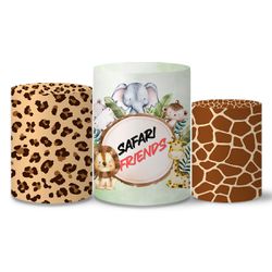 Trio Capas Cilindros Tema Safari Friends Veste Fácil C/ Elástico - 00038486E - ESTAMPARIA NET 