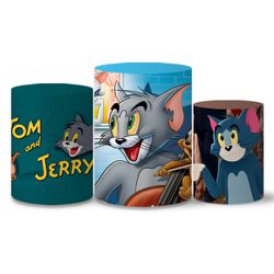 Trio Capas Cilindros Tema Tom e Jerry Veste Fácil C/ Elástico - 0029 - ESTAMPARIA NET 