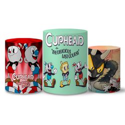 Trio Capas Cilindros Tema Cuphead 2 Veste Fácil C/Elástico - 0751 - ESTAMPARIA NET 