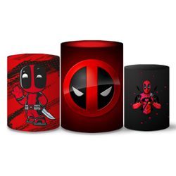 Trio Capas Cilindros Tema Deadpool Veste Fácil C/ Elástico - 0786 - ESTAMPARIA NET 