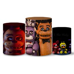 Trio Capas Cilindros Tema Five Nights Veste Fácil C/ Elástico - 0015 - ESTAMPARIA NET 