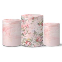 Trio Capas Cilindros Gratidão Flores Veste Fácil C/ Elástico - Gratidão 2 - ESTAMPARIA NET 