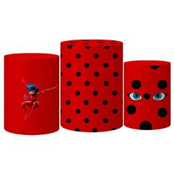 Trio Capas Cilindro Tema LadyBug Veste Fácil C/ Elástico - 0615 - ESTAMPARIA NET 