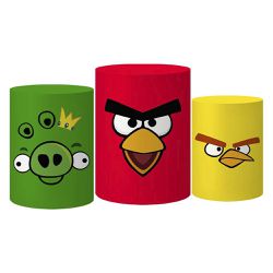 Trio Capas Cilindros Tema Angry Birds Veste Fácil C/ Elástico - 0195 - ESTAMPARIA NET 