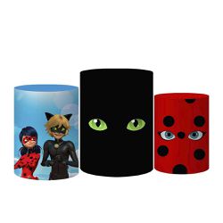 Trio Capas Cilindro Tema Cat Noir LadyBug Veste Fácil C/ Elástico - 0375 - ESTAMPARIA NET 