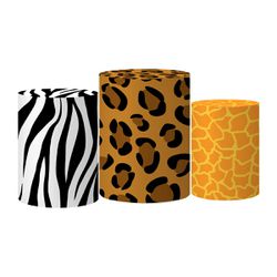 Trio Capas Cilindros Tema Safari Veste Fácil C/ Elástico - Safari - ESTAMPARIA NET 