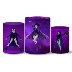 Trio Capas Cilindros Tema Teen Titans Ravena Veste Fácil - 0740 - ESTAMPARIA NET 