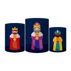 Trio Capas Cilindros Tema Natal Presépio Veste Fácil C/ Elástico - 00035353E - ESTAMPARIA NET 