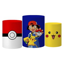 Trio Capas Cilindro Tema Pokemon Veste Fácil C/ Elástico - 0156 - ESTAMPARIA NET 