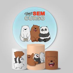 Trio Capas Cilindros + Painel Tema Urso sem Curso Veste Fácil - 7983 - ESTAMPARIA NET 