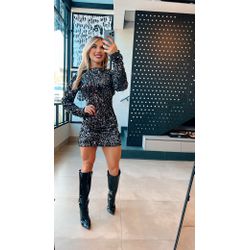 vestido paete chumbo - VCPCMB-001 - ESTILO IT