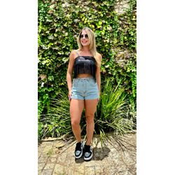 Cropped Metálico Preto - VFCS-02 - ESTILO IT