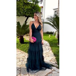 Vestido Ellen Tule Verde Esmeralda - VFVLE-002 - ESTILO IT