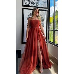  Vestido Malu tule Terracota - VFVBM-08 - ESTILO IT
