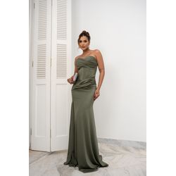 Vestido Leandra Verde Oliva - VLLANDVO-006 - ESTILO IT