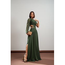Vestido Stefany Verde Oliva - VLSVO-03 - ESTILO IT