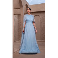 Vestido Romana Capa Azul Serenity - VLRCAS-006 - ESTILO IT
