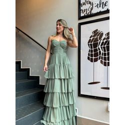 vestido Lorena verde oliva - VL-LRN-VO-10 - ESTILO IT