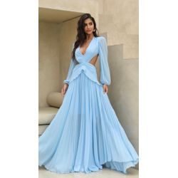 vestido Elaine azul serenity - VL-ELN-ASY-82 - ESTILO IT